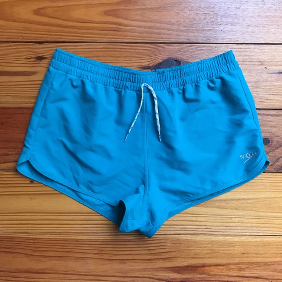 Speedo Teal Athletic Shorts, EUC, M - Picture 1 of 8